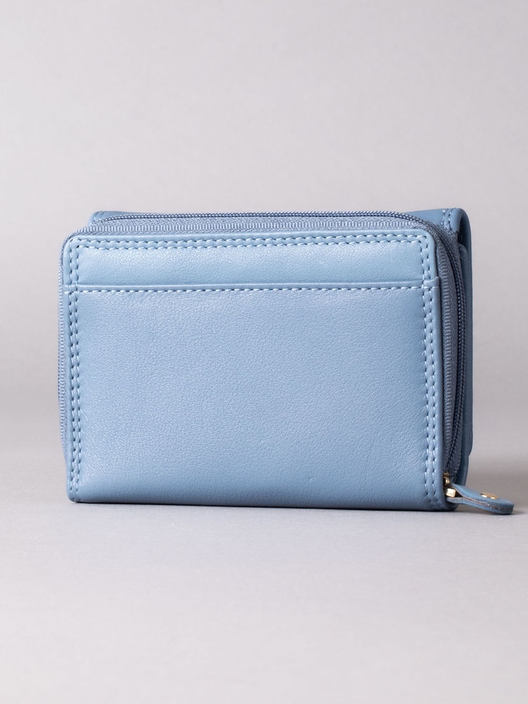 Lakeland Leather Light Blue Small Purse - Image 3 of 5