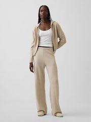 Bej - Pantaloni lejeri din tricot Gap CashSoft - Imaginea 4 din 5