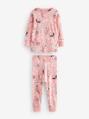 Rose/lapin gris - Manches longues imprimées 100% Cotton Se blottir Pyjamas 3 Lot (9mths-8yrs) - Image 7 de 9
