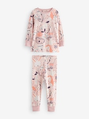 Rose/lapin gris - Manches longues imprimées 100% Cotton Se blottir Pyjamas 3 Lot (9mths-8yrs) - Image 8 de 9