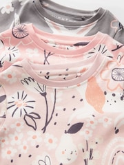 Rose/lapin gris - Manches longues imprimées 100% Cotton Se blottir Pyjamas 3 Lot (9mths-8yrs) - Image 9 de 9