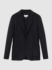 Mornarica - Reiss Flutter ozek kroj Volnena mešanica Single Breasted blazer - Slika 2 iz 7