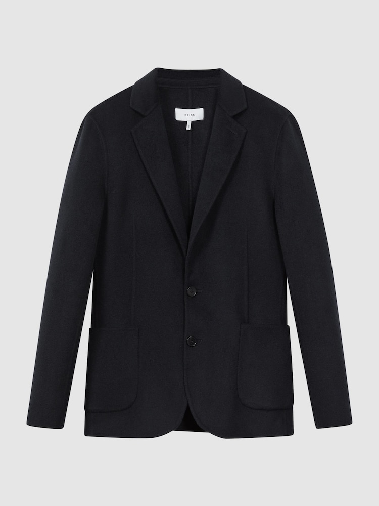 Mornarica - Reiss Flutter ozek kroj Volnena mešanica Single Breasted blazer - Slika 2 iz 7