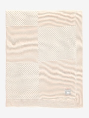 The Little Tailor Pink 100% Cotton Plush Knitted Blanket - Image 2 of 6