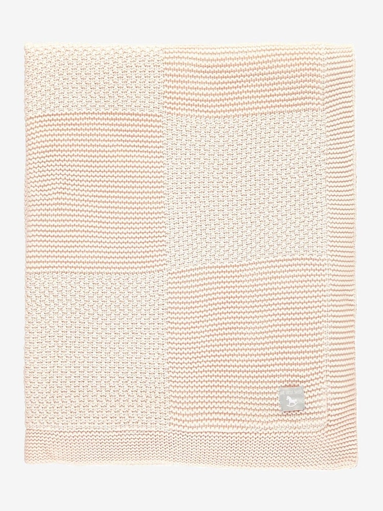 The Little Tailor Pink 100% Cotton Plush Knitted Blanket - Image 2 of 6