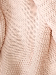 The Little Tailor Pink 100% Cotton Plush Knitted Blanket - Image 5 of 6