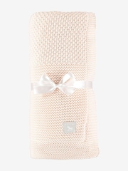 The Little Tailor Pink 100% Cotton Plush Knitted Blanket - Image 6 of 6