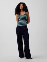Gap Navy Corduroy Easy Wide-Leg Trousers - Image 4 of 6