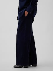 Gap Navy Corduroy Easy Wide-Leg Trousers - Image 6 of 6