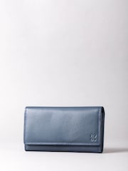 Lakeland Leather Navy Blue Small Flapover Purse - Image 1 of 4