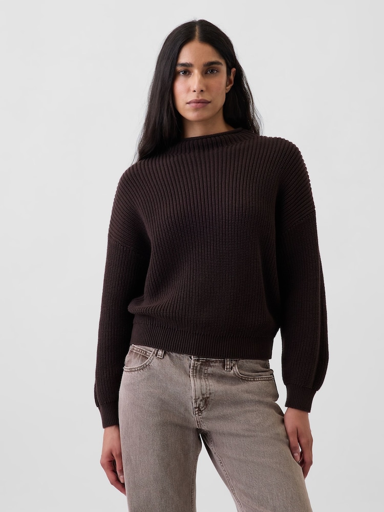 Gap Brown Oversized Rolled Neck Jumper - Image 1 of 3 Gap Brown Oversized Rolled Neck Jumper - Image 1 of 3