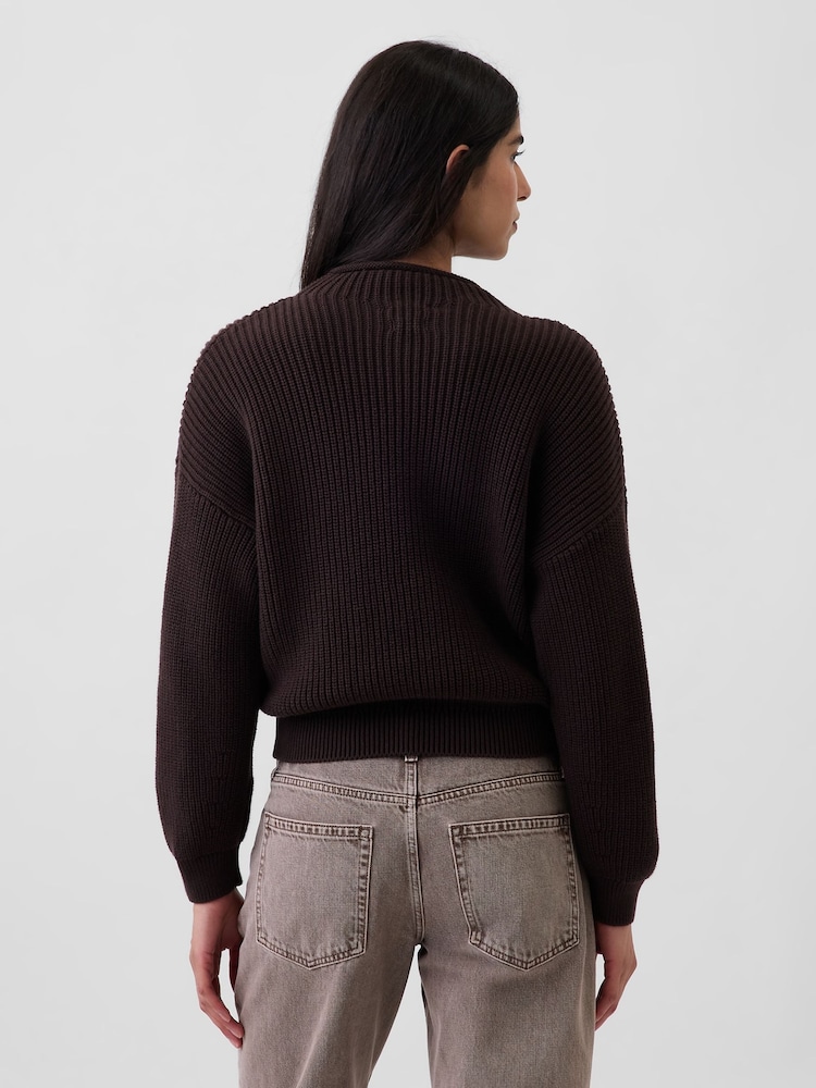 Gap Brown Oversized Rolled Neck Jumper - Image 2 of 3 Gap Brown Oversized Rolled Neck Jumper - Image 2 of 3
