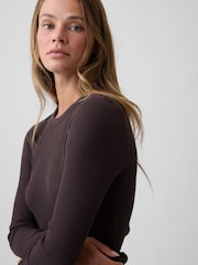 Gap Brown Waffle Knit Long Sleeve T-Shirt - Image 4 of 5