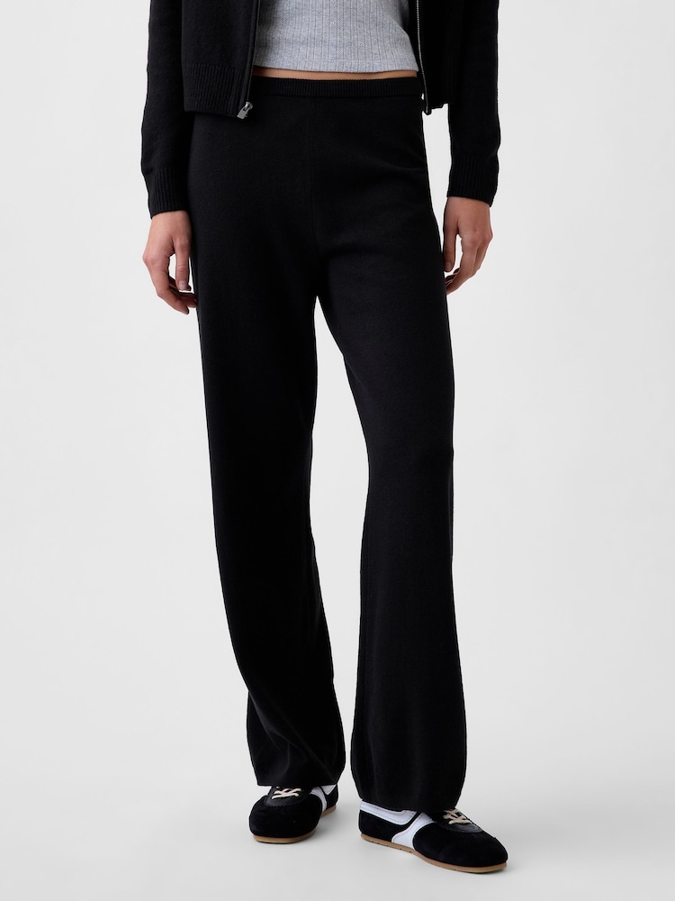 Negru - Pantaloni lejeri din tricot Gap CashSoft - Imaginea 1 din 4