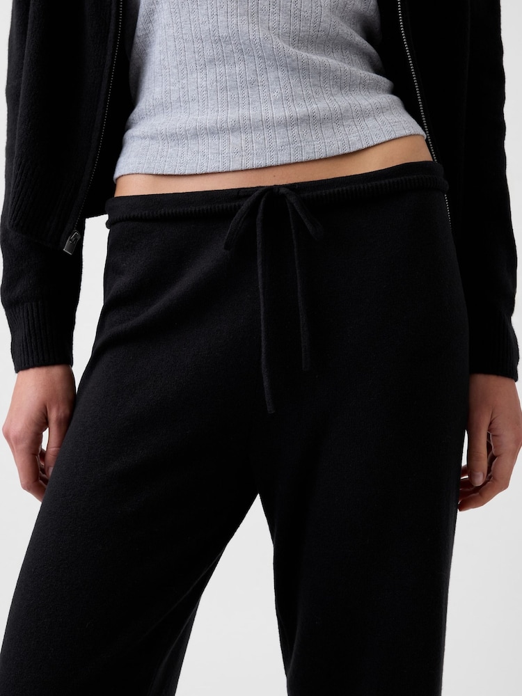 Negru - Pantaloni lejeri din tricot Gap CashSoft - Imaginea 4 din 4