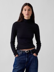 Gap Black Modern Turtle Neck Long Sleeve T-Shirt - Image 1 of 5