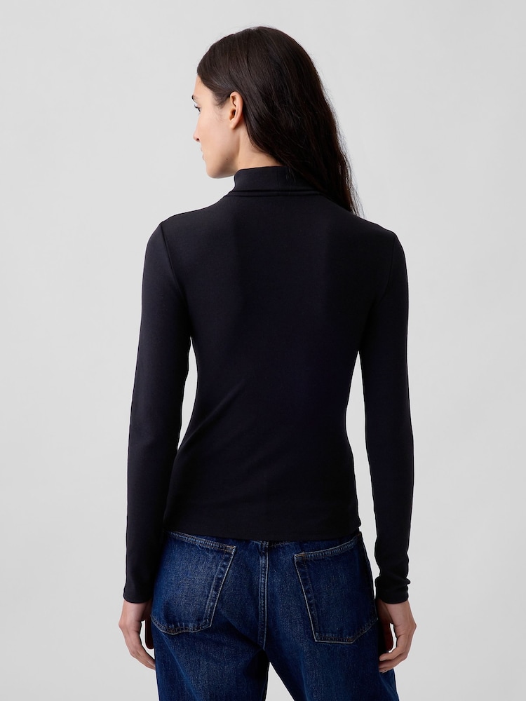 Gap Black Modern Turtle Neck Long Sleeve T-Shirt - Image 2 of 5 Gap Black Modern Turtle Neck Long Sleeve T-Shirt - Image 2 of 5