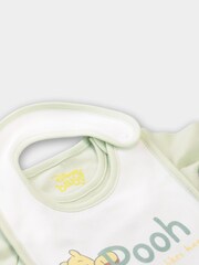 Character White Baby Winnie The Pooh Sleepsuit Bodysuit Hat And Bib 4 Piece Set - Image 5 of 5