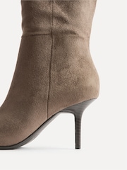 Linzi Brown Suede Define Stiletto High Leg Boots - Image 5 of 5