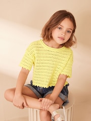 Yellow Crochet Knit Top (3-16yrs) - Image 1 of 6