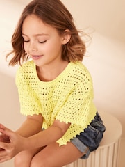 Yellow Crochet Knit Top (3-16yrs) - Image 2 of 6