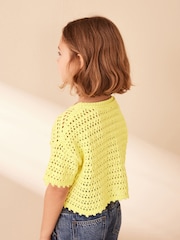 Yellow Crochet Knit Top (3-16yrs) - Image 3 of 6