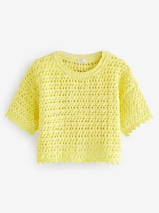Yellow Crochet Knit Top (3-16yrs) - Image 4 of 6