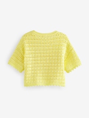 Yellow Crochet Knit Top (3-16yrs) - Image 5 of 6