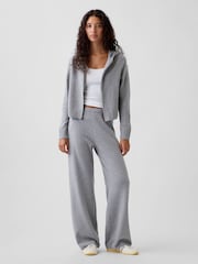 Gri - Pantaloni lejeri din tricot Gap CashSoft - Imaginea 4 din 5