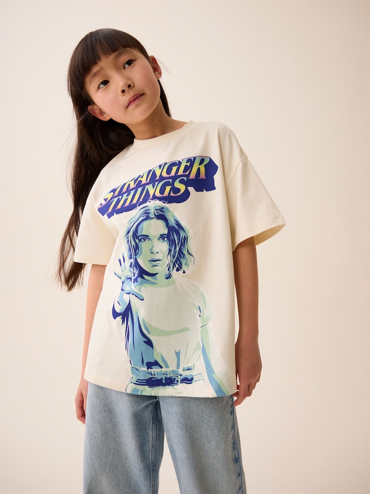Ecru Stranger Things Oversized License T-Shirt (3-16yrs) - Image 1 of 7