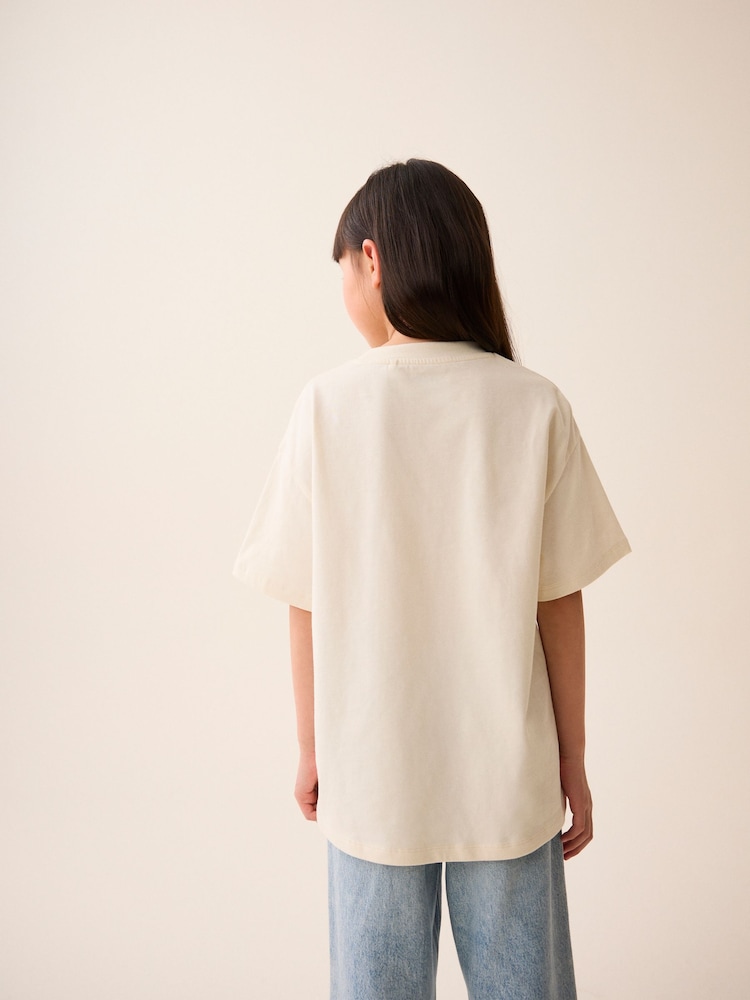 Ecru - Tricou cu licență supradimensionat Stranger Things (3-16ani) - Image 3 of 7