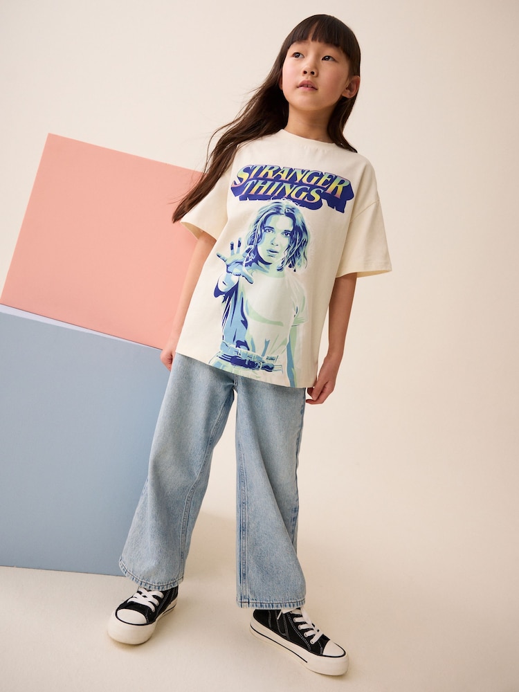 Ecru - Tricou cu licență supradimensionat Stranger Things (3-16ani) - Image 4 of 7