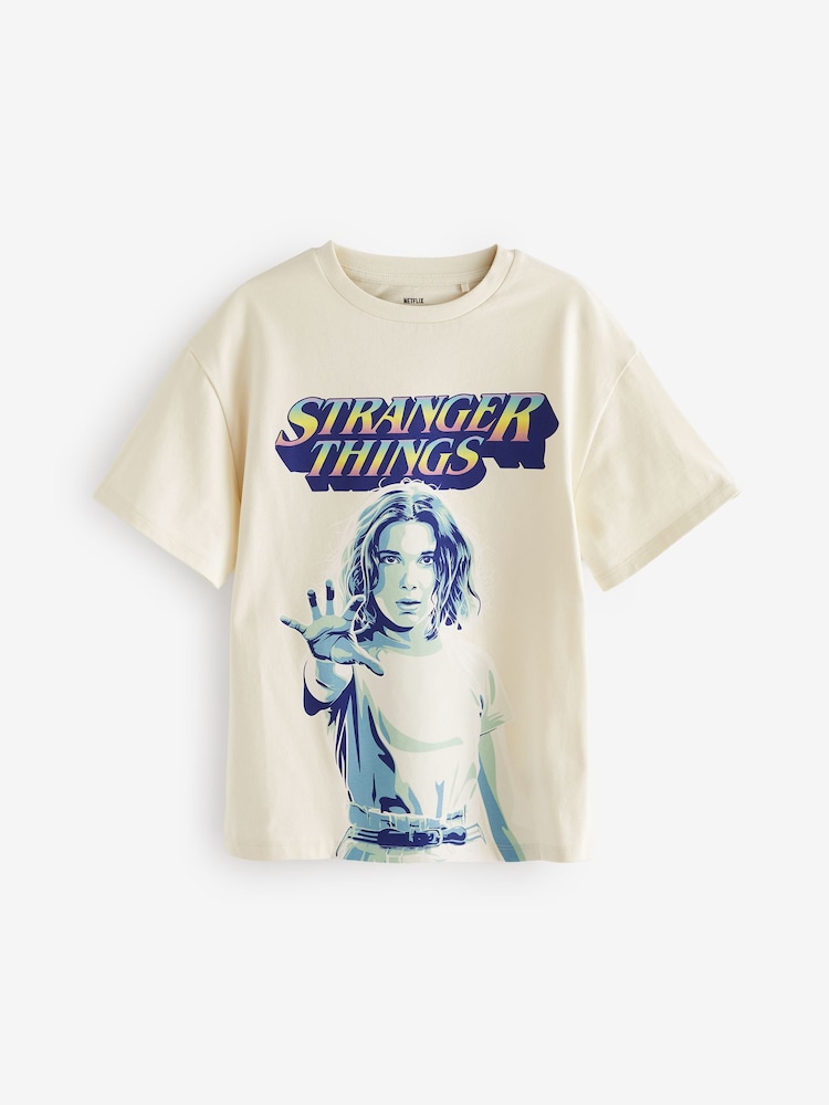 Ecru - Tricou cu licență supradimensionat Stranger Things (3-16ani) - Image 5 of 7