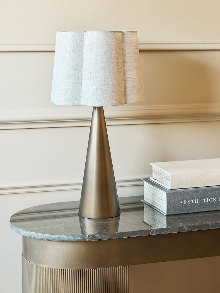 Libra Interiors Gold Bronze Southbourne Smoked Gold Table Lamp with Linen Shade 60cm - Image 1 of 4 Libra Interiors Gold Bronze Southbourne Smoked Gold Table Lamp with Linen Shade 60cm - Image 1 of 4