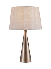 Libra Interiors Gold Bronze Southbourne Smoked Gold Table Lamp with Linen Shade 60cm - Image 2 of 4