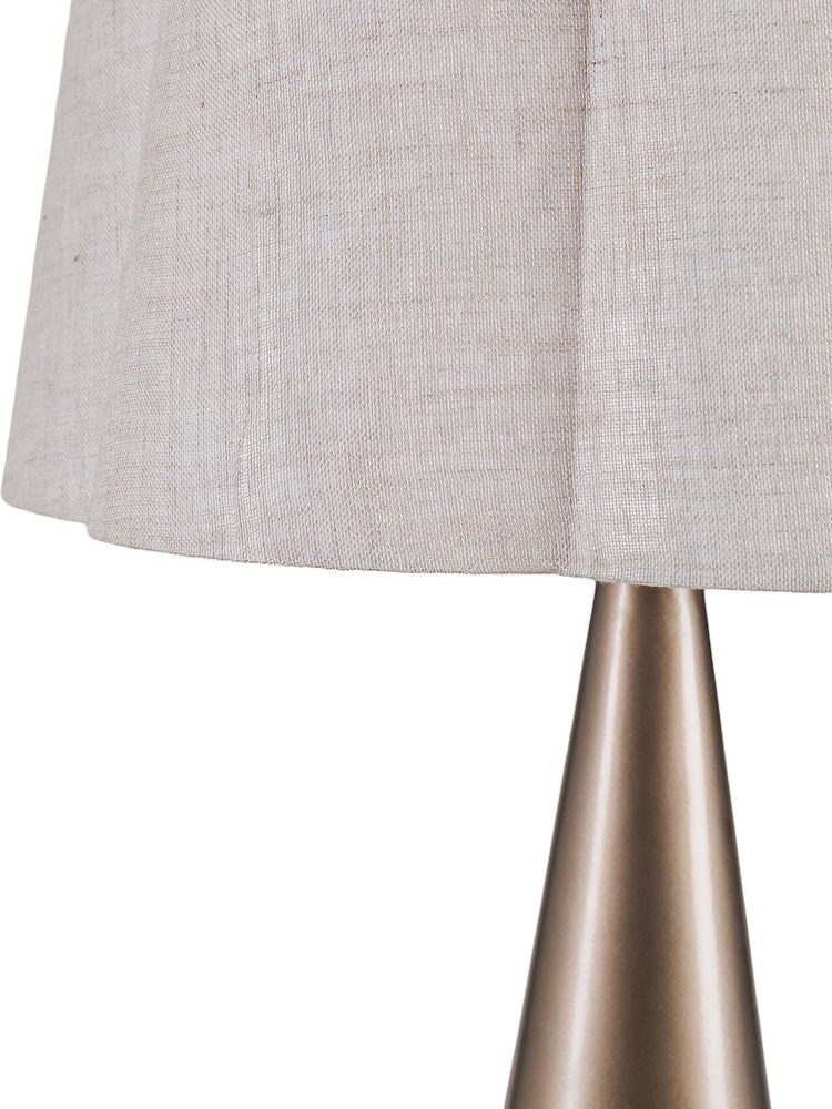 Libra Interiors Gold Bronze Southbourne Smoked Gold Table Lamp with Linen Shade 60cm - Image 4 of 4 Libra Interiors Gold Bronze Southbourne Smoked Gold Table Lamp with Linen Shade 60cm - Image 4 of 4