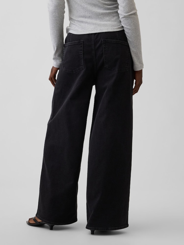 Gap Black Mid Rise Knit Easy Baggy Jeans - Image 2 of 5 Gap Black Mid Rise Knit Easy Baggy Jeans - Image 2 of 5