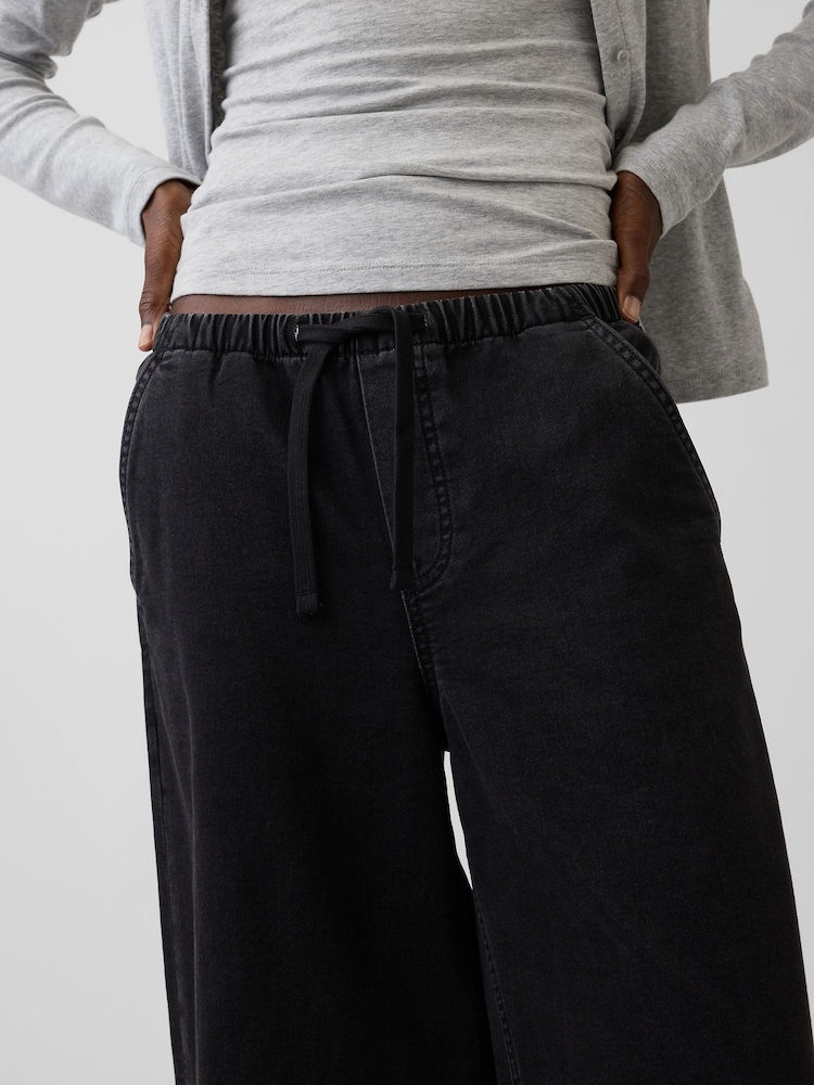 Gap Black Mid Rise Knit Easy Baggy Jeans - Image 5 of 5 Gap Black Mid Rise Knit Easy Baggy Jeans - Image 5 of 5