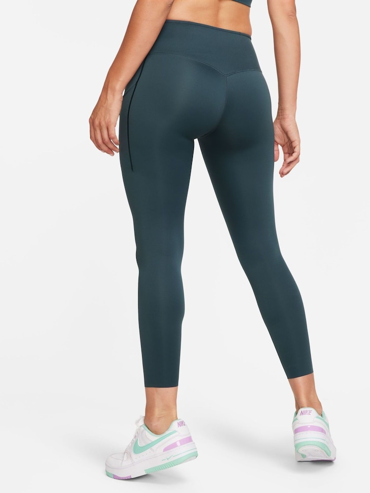 Nike Green Go Firm-Support Mid-Rise 7/8 Leggings with Pockets - Image 2 of 10