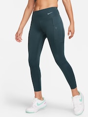 Nike Green Go Firm-Support Mid-Rise 7/8 Leggings with Pockets - Image 3 of 10