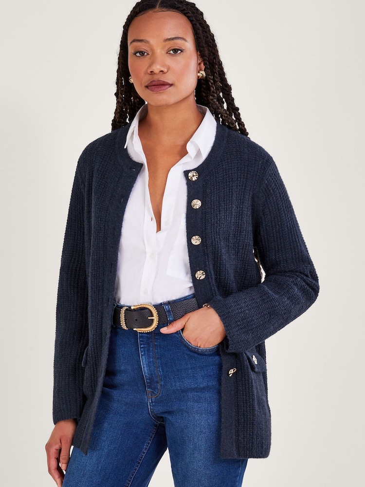 Monsoon Blue Longline Cardigan - Image 1 of 5