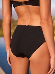Black/Red/Ecru High Leg Bikini Bottoms - Image 3 of 5