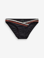 Black/Red/Ecru High Leg Bikini Bottoms - Image 5 of 5