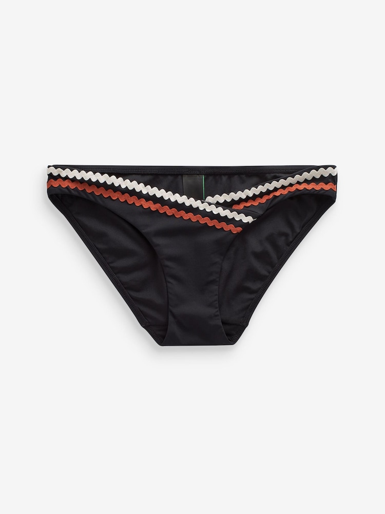 Black/Red/Ecru High Leg Bikini Bottoms - Image 5 of 5