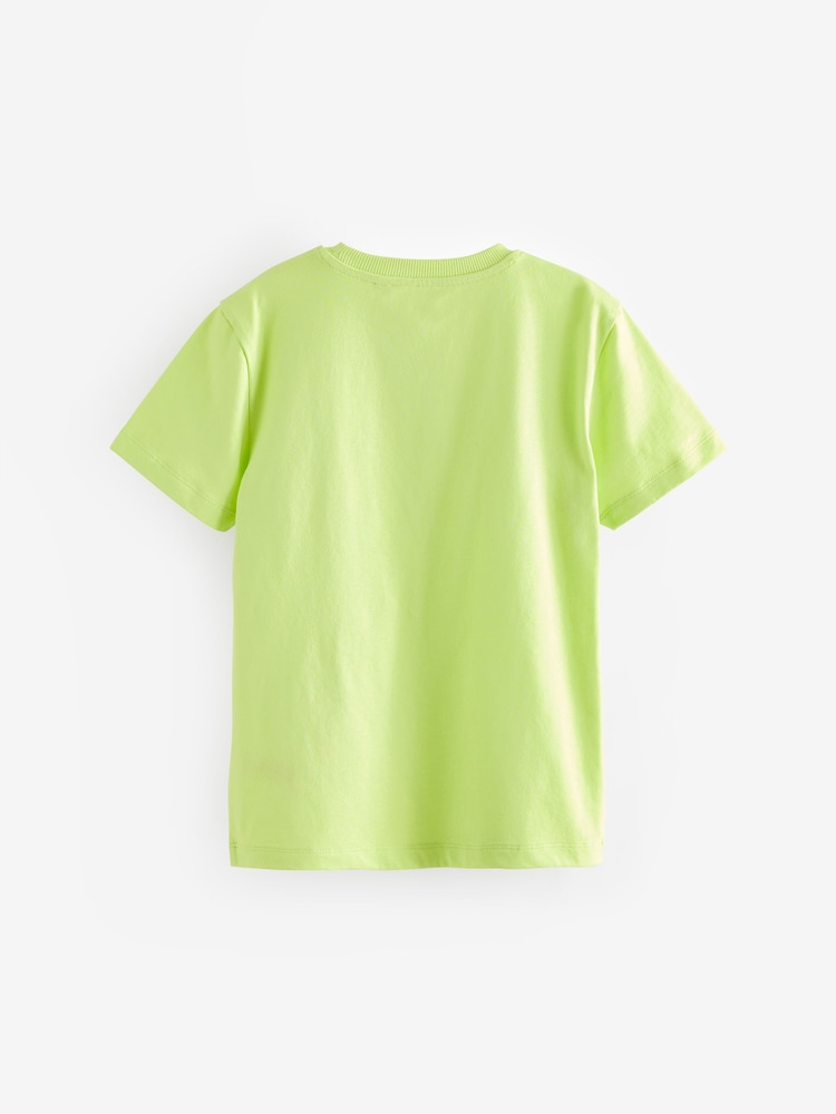 Green Lime Cotton Short Sleeve T-Shirt (3-16yrs) - Image 1 of 2 Green Lime Cotton Short Sleeve T-Shirt (3-16yrs) - Image 1 of 2