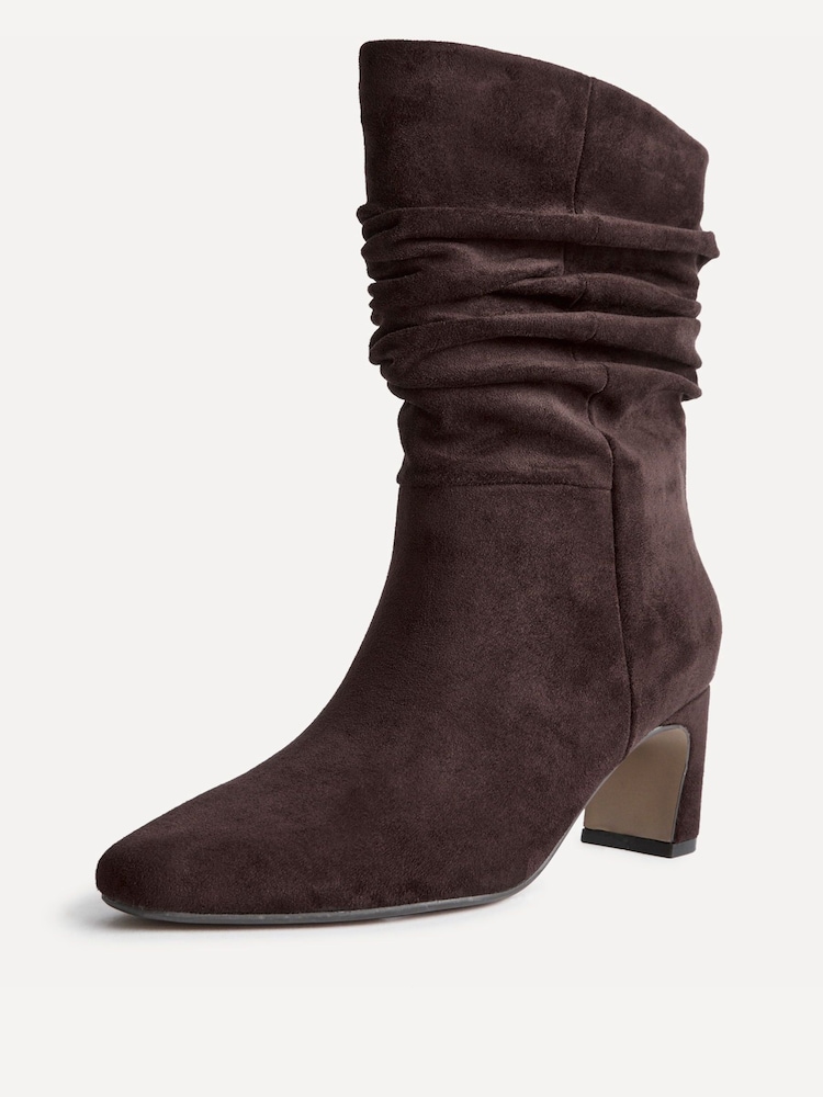 Linzi Brown Composed Ruched Ankle Boots - Image 5 of 5