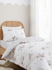 Bianca White Cotton Bunny Rabbit Friends Duvet Cover Set - Image 1 of 4