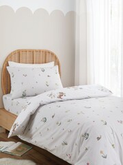 Bianca White Cotton Bunny Rabbit Friends Duvet Cover Set - Image 2 of 4