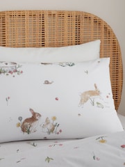 Bianca White Cotton Bunny Rabbit Friends Duvet Cover Set - Image 3 of 4