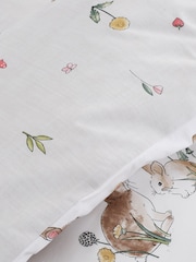 Bianca White Cotton Bunny Rabbit Friends Duvet Cover Set - Image 4 of 4